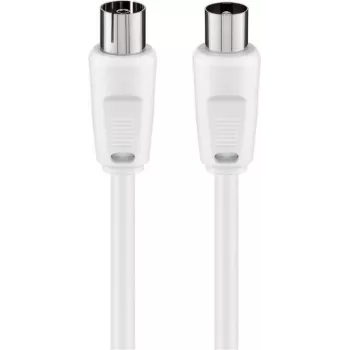 Wentronic Goobay cavo antenna, 100% schermato, bianco, 1,5 m - connettore maschio coassiale a connettore femmina coassiale (50717)