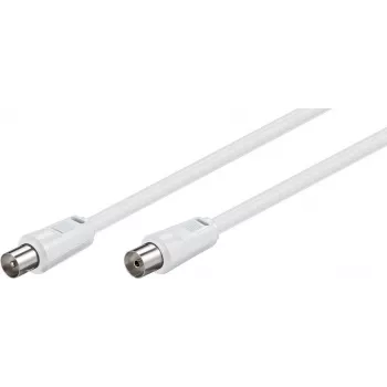 Wentronic Goobay cavo antenna, 100% schermato, bianco, 1,5 m - connettore maschio coassiale a connettore femmina coassiale (50717)