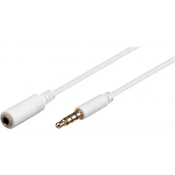 Cavo prolunga jack 3,5 mm Wentronic Goobay, bianco, 0,5 m, TRRS 4 pin, connettore maschio su connettore femmina 62359