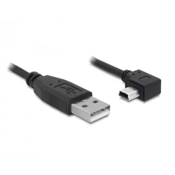 Cavo USB 2.0 Delock USB-A connettore maschio su Mini USB-B 5 pin connettore maschio angolare, 1 m, nero 82681