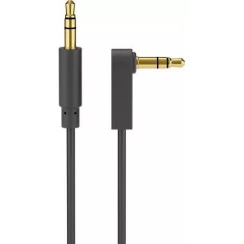 Cavo jack stereo 3,5 mm Wentronic Goobay, 1 m, nero, dritto a 90° angolare, connettore su connettore 67783