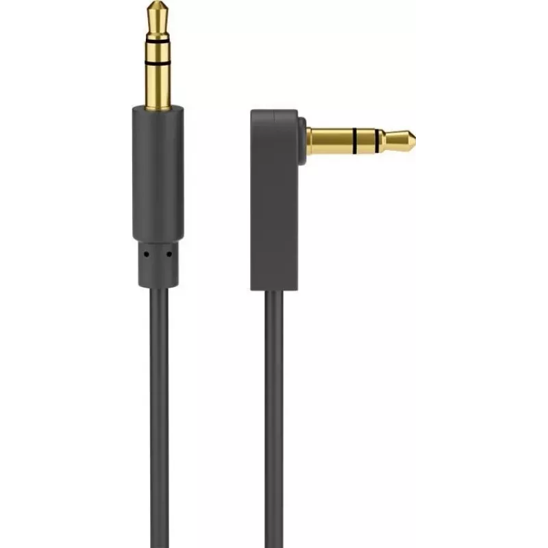 Cavo jack stereo 3,5 mm Wentronic Goobay, 1 m, nero, dritto a 90° angolare, connettore su connettore 67783