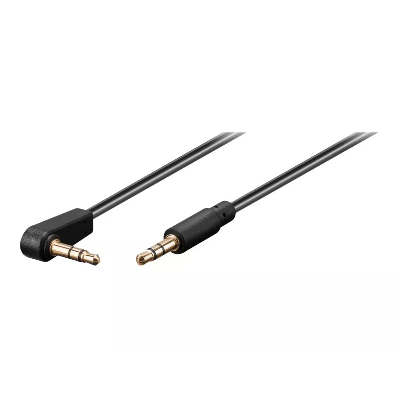 Cavo jack stereo 3,5 mm Wentronic Goobay, 1 m, nero, dritto a 90° angolare, connettore su connettore 67783