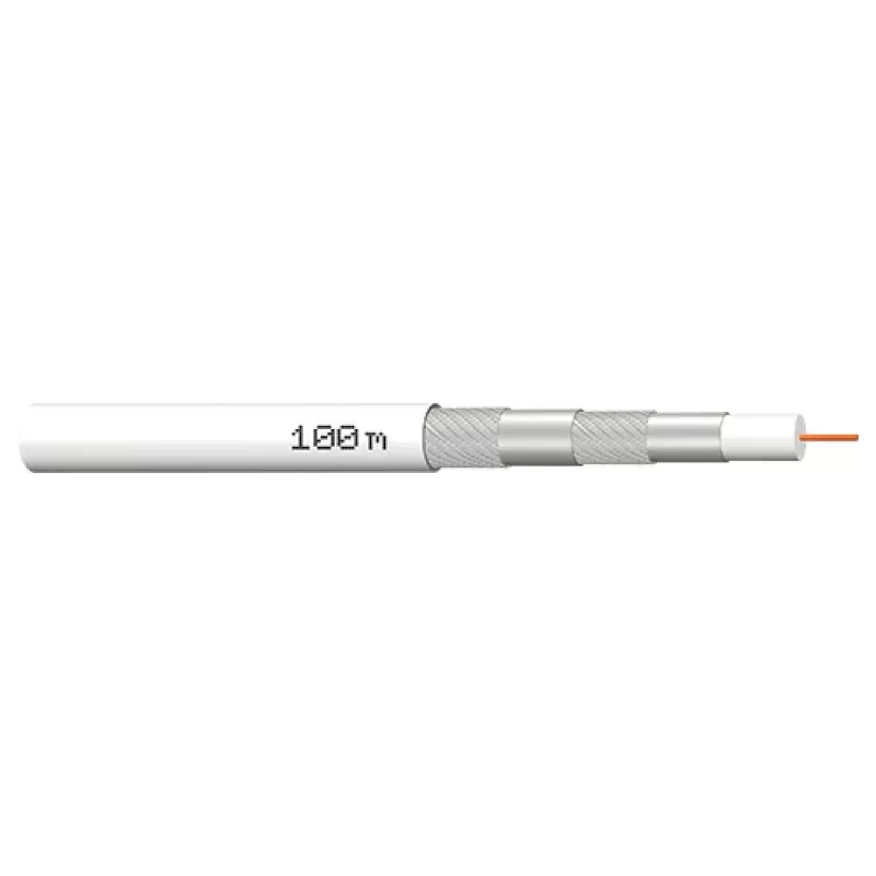 Cavo coassiale Megasat 100 m, schermatura a quattro strati, 120 dB, 75 Ohm, tipo F Ready 100066