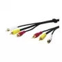 Wentronic AVK 201-500 5,0m Cavo audio/video 3 x RCA maschio a 3 x RCA maschio nero 50140