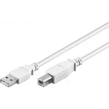Wentronic 96186 Cavo USB 2.0, connettore USB-A maschio a USB-B maschio, 1,8 m, bianco