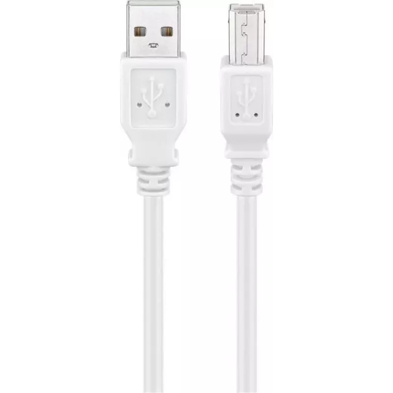 Wentronic 96186 Cavo USB 2.0, connettore USB-A maschio a USB-B maschio, 1,8 m, bianco