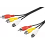 Wentronic Goobay Cavo di collegamento RCA 5 m, 3x RCA maschio a 3x RCA maschio 50383