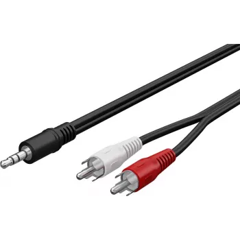 Wentronic Goobay Cavo adattatore jack 3,5 mm a 2x RCA, 20 m, nero 50779