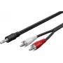 Wentronic Goobay Cavo adattatore jack 3,5 mm a 2x RCA, 20 m, nero 50779