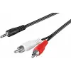 Wentronic Goobay Cavo adattatore jack 3,5 mm a 2x RCA, 20 m, nero 50779
