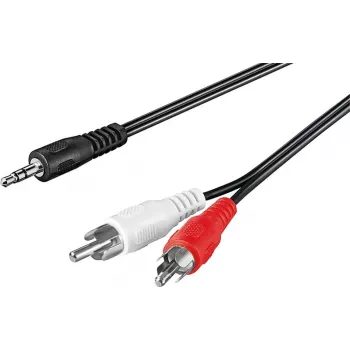 Wentronic Goobay Cavo adattatore jack 3,5 mm a 2x RCA, 20 m, nero 50779