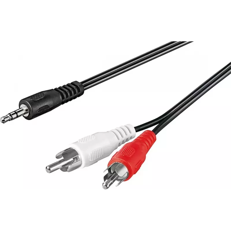 Wentronic Goobay Cavo adattatore jack 3,5 mm a 2x RCA, 20 m, nero 50779