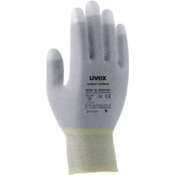 Uvex Unipur Carbon Guanti da lavoro in nylon a maglia, palmo e punte delle dita rivestiti in PU, ESD-safe, taglia 8 6055608