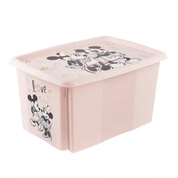keeeper scatola contenitore Karolina Minnie, 45 litri scatola impilabile e annidabile con coperchio, polipropilene, Nordic Pink, 1 pezzo 1223958124700