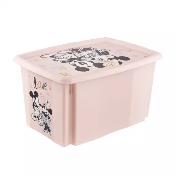 keeeper scatola contenitore Karolina Minnie, 45 litri scatola impilabile e annidabile con coperchio, polipropilene, Nordic Pink, 1 pezzo 1223958124700