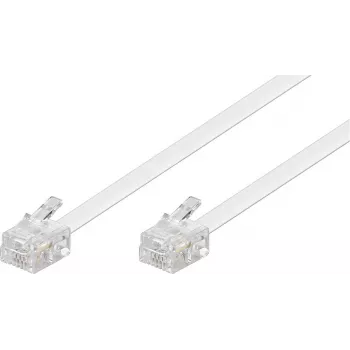 Goobay cavo di collegamento modulare RJ11/RJ14 (6P4C) spina-spina, 3 m, bianco (93067)