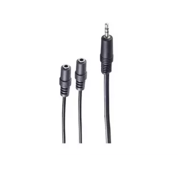 shiverpeaks BASIC-S Cavo adattatore audio Y, jack stereo 3,5mm maschio a 2x jack stereo 3,5mm femmina, 0,2m, nero BS30761