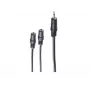 shiverpeaks BASIC-S Cavo adattatore audio Y, jack stereo 3,5mm maschio a 2x jack stereo 3,5mm femmina, 0,2m, nero BS30761