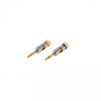 SHIVERPEAKS BASIC-S Set connettori a banana, 2 pezzi rosso/nero, metallo placcato oro, 4 mm BS56210-SET