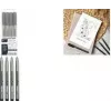 Faber-Castell EBERHARD FABER Pigment Liner nero set da 4 pezzi (0,1, 0,3, 0,5, 0,7 mm) resistente all'acqua resistente alla luce permanente 558104