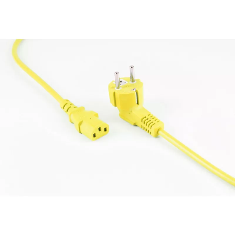 shiverpeaks BASIC-S Cavo di alimentazione Schuko a IEC C13, 1,8 m, giallo BS09-05182