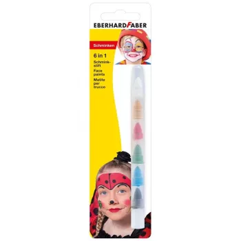 Matita per trucco FABER-CASTELL EBERHARD FABER 6-in-1, 1 matita – 6 colori, ideale per contorni sottili e motivi a campitura piena, alta coprenza (579030)