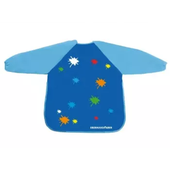 Faber-Castell EBERHARD FABER EFA Color grembiule da pittura per bambini, blu, maniche lunghe, taglia unica, 4-9 anni, blister 579903