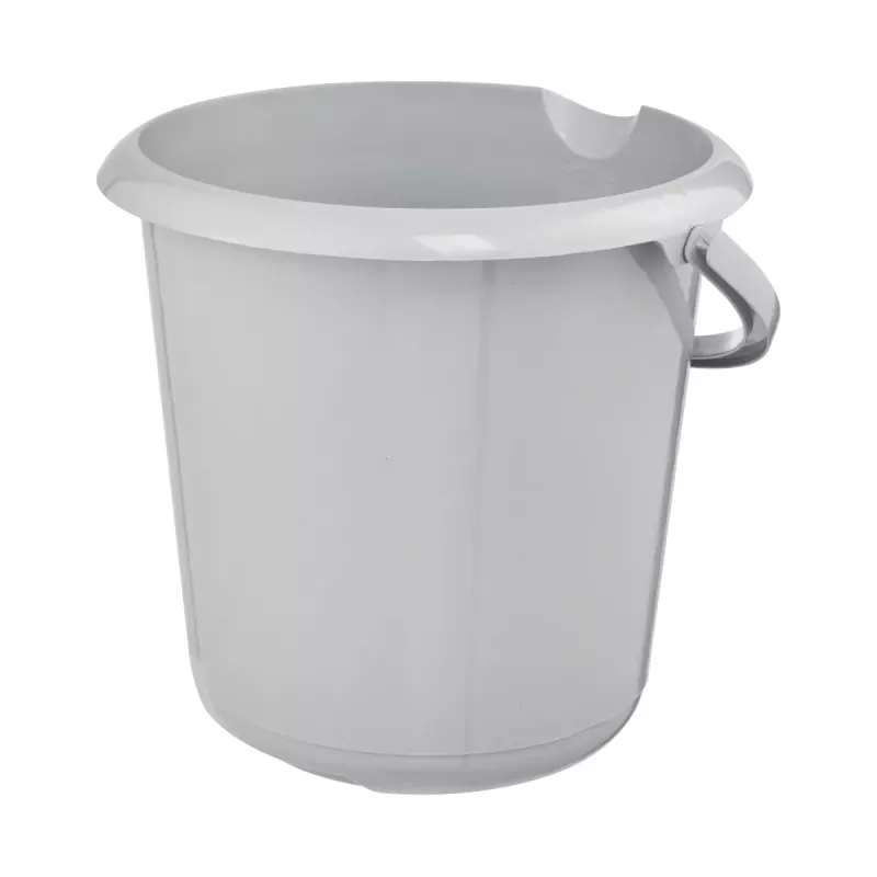 keeeper mika eco secchio per la pulizia rotondo, 10 litri, grigio pietra, plastica 100% riciclata, manico ergonomico 1171015000000