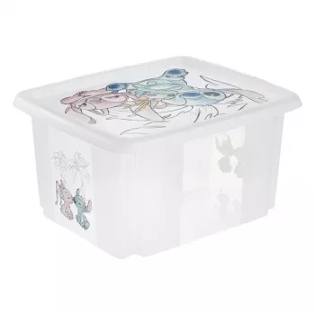 keeeper scatola portatutto karolina Stitch, 24 litri scatola girevole/impilabile con coperchio, PP, trasparente, 1 pezzo 1223700131900