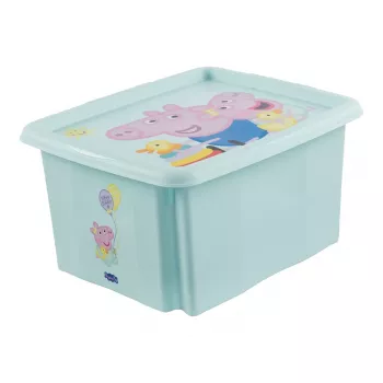 keeeper scatola portatutto karolina Peppa Pig, 24 litri scatola girevole/impilabile con coperchio, PP, acquamarina, 1 pezzo 1223762433600