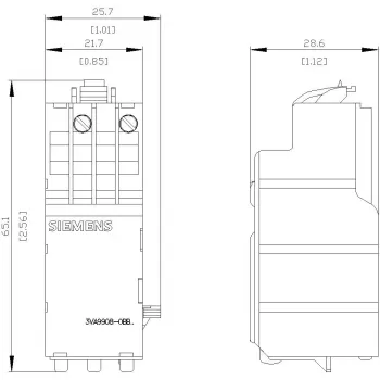 SIEMENS sganciatore di minima tensione 208-230V AC 50/60 Hz per interruttori automatici 3VA (3VA99080BB25)