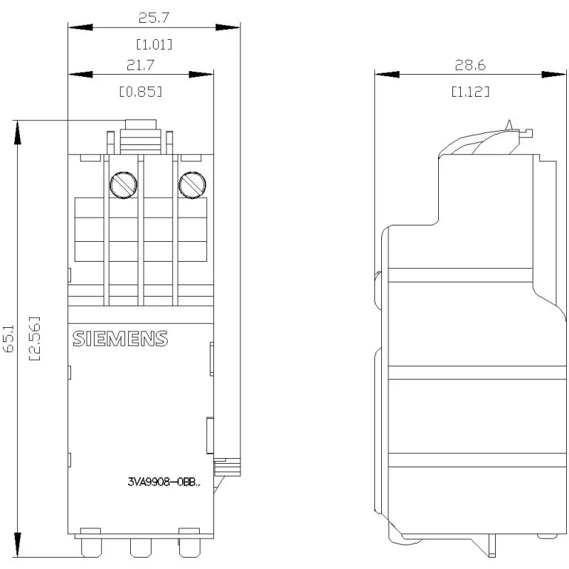 SIEMENS sganciatore di minima tensione 208-230V AC 50/60 Hz per interruttori automatici 3VA (3VA99080BB25)