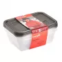 keeeper fredo fresh Set contenitori, 3x 1,25 L, rettangolare, base trasparente con coperchio grigio 3067582700000