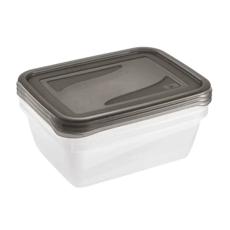 keeeper fredo fresh Set contenitori, 3x 1,25 L, rettangolare, base trasparente con coperchio grigio 3067582700000