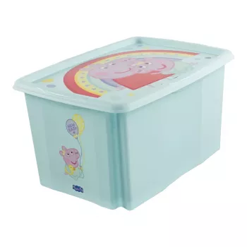 keeeper karolina Peppa Pig Scatola contenitore, 45 L, Aquamarin, con coperchio, impilabile 1223962433600
