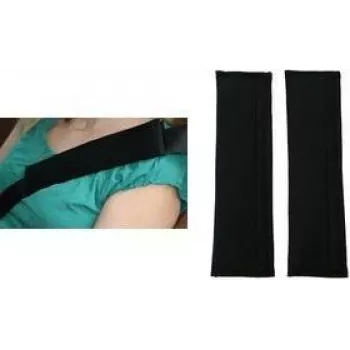 IWH Alcantara Cuscinetti per cintura di sicurezza, Nero, set da 2 pezzi – Morbido comfort simile alla pelle scamosciata, previene lo sfregamento, vestibilità universale 074006