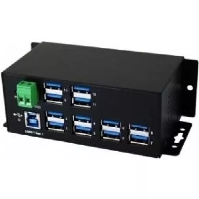 EXSYS EX-1112HMS Hub USB 3.2 Gen 1 industriale per guida DIN 12-Port