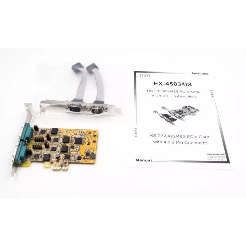 EXSYS EX-45034IS Scheda PCI Express seriale 4 porte RS-232 con isolamento ottico 2,5kV