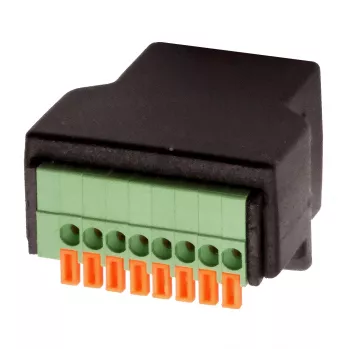 EXSYS EX-49112 Adattatore da RJ45 femmina a morsettiera 8-Pin con pulsante, CAT.5e