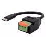 EXSYS Cavo adattatore da USB-C maschio a morsettiera 5-Pin con pulsante, USB 2.0, 15 cm EX-49123