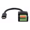 EXSYS Cavo adattatore da USB-C maschio a morsettiera 5-Pin con pulsante, USB 2.0, 15 cm EX-49123