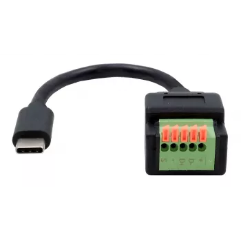 EXSYS Cavo adattatore da USB-C maschio a morsettiera 5-Pin con pulsante, USB 2.0, 15 cm EX-49123