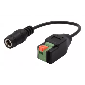 EXSYS Cavo adattatore da presa DC 5,5x2,1mm a morsettiera a 2 poli con pulsante, 15cm EX-49141
