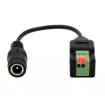 EXSYS Cavo adattatore da presa DC 5,5x2,1mm a morsettiera a 2 poli con pulsante, 15cm EX-49141