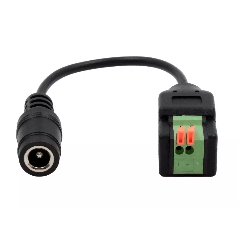 EXSYS Cavo adattatore da presa DC 5,5x2,1mm a morsettiera a 2 poli con pulsante, 15cm EX-49141