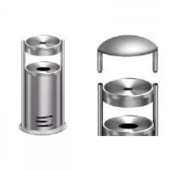 Kerkmann Copertura protettiva per posacenere con supporto di sicurezza, acciaio inox, 1 pezzo (6292)