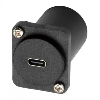 EXSYS Adattatore D-Tipo USB-C femmina a femmina, USB 3.2 Gen 1, montaggio a pannello, nero (EX-49158)
