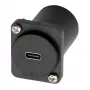 EXSYS Adattatore D-Tipo USB-C femmina a femmina, USB 3.2 Gen 1, montaggio a pannello, nero (EX-49158)