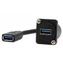 EXSYS EX-49165 Cavo adattatore D-Tipo USB-A femmina a femmina da incasso, USB 3.2 Gen 1, 20 cm